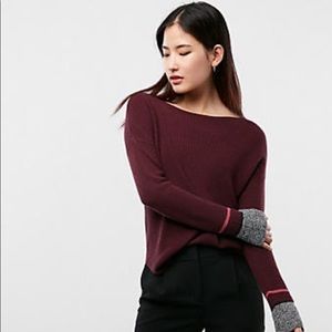 Express Marl Tipped Shirttail Hem Sweater